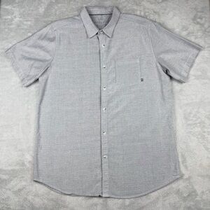 Free Fly Men’s Shirt XL Button Up Gray Short Sleeve Bamboo Chambray